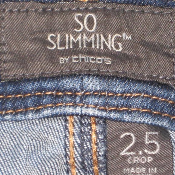 Chicos Great Condition 2.5 Crop So Slimming Deep Cypress Lake Jeans 14 - Picture 8 of 13